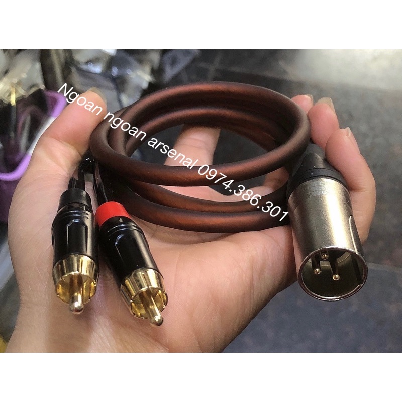 dây chuyển canon xlr đực cái ra 2 hoa sen rca av