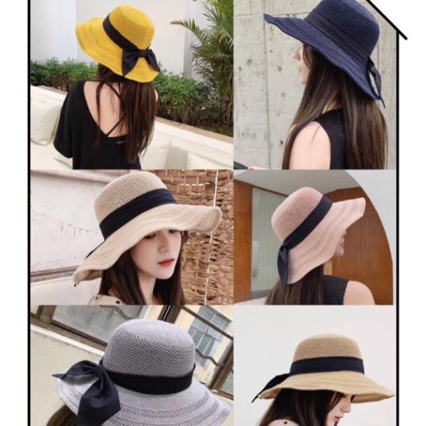 Nón Cói thắt nơ vành rộng phong cách hàn quốc siêu hot