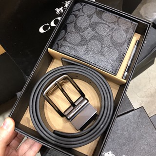 Set thắt lưng coach kèm ví 2 trong 1