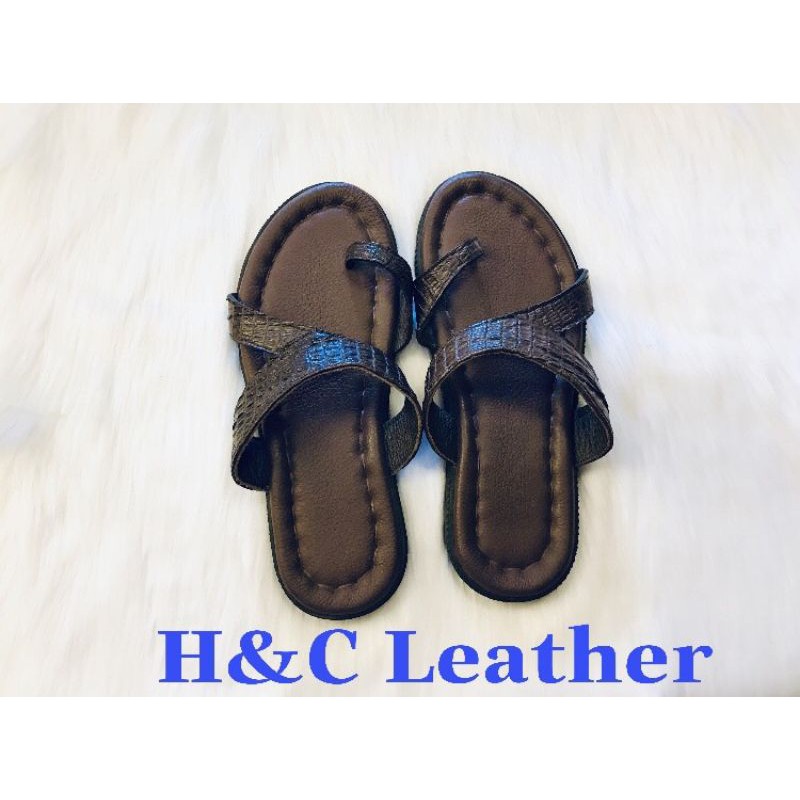 Dép nam xỏ ngón da cá sấu thật 100%