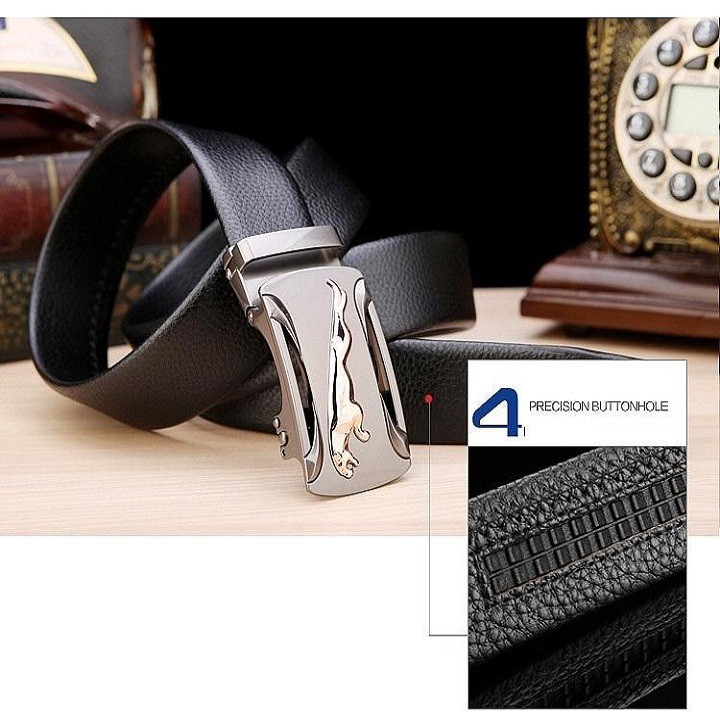 Dây nịt nam 2 lớp khóa tự động Ruby Luxury tặng kèm 6 lưỡi dao cạo râu lưỡi kép trị giá 60.000 đ