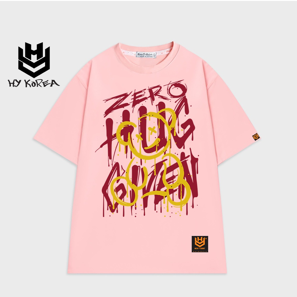 Áo thun tay lỡ HY KOREA nam nữ form rộng in hình Gấu Zero Hug 529