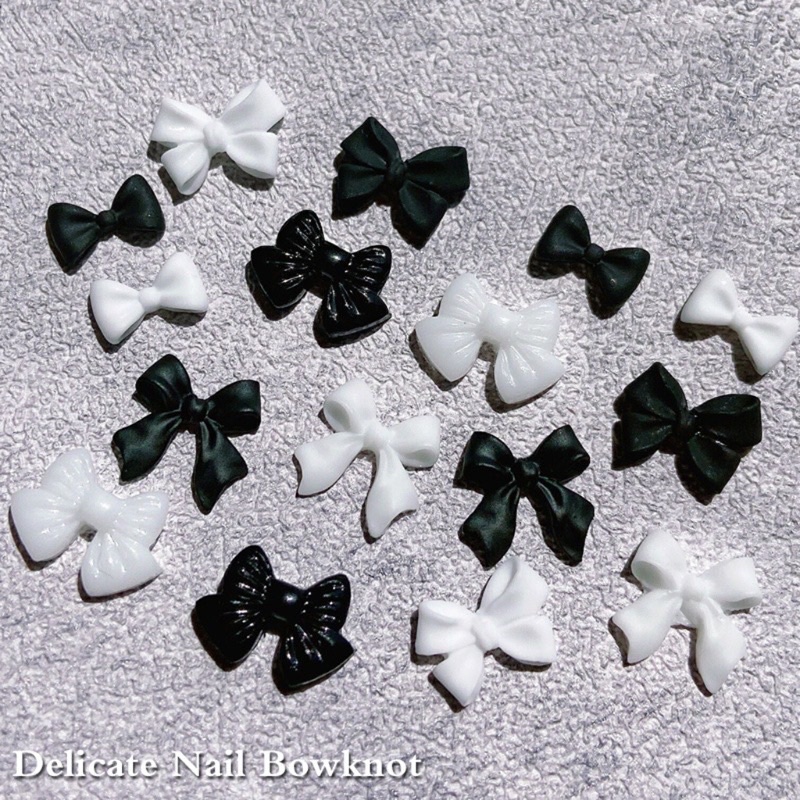 Set 50 Charm Nơ Trắng, Đen
