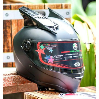 Combo nón fullface agu đen nhám và sừng gắn nón