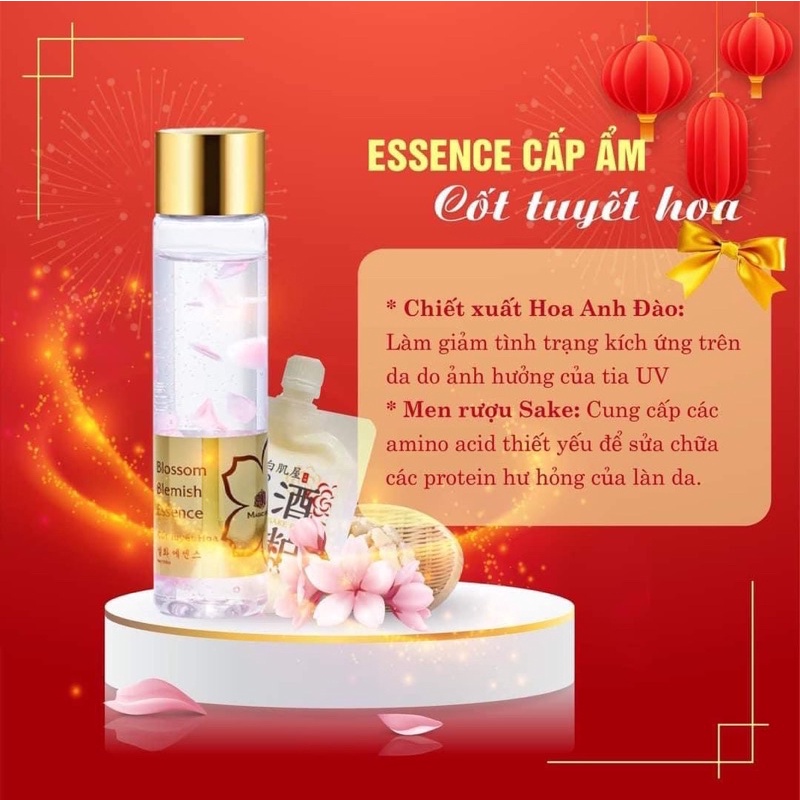 Toner cốt tuyết hoa Blossom Blemish Essence da trắng hồng Magic Skin