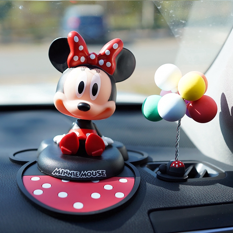 Mô Hình Chuột Mickey Minnie Lắc Đầu Trang Trí Bảng Điều Khiển Xe Hơi