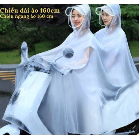 [ ÁO TRONG SUỐT] Áo mưa trong có kính che mặt thiết kế thời trang cánh dơi 1 đầu + 2 đầu loại dày Hàn Quốc cao cấp