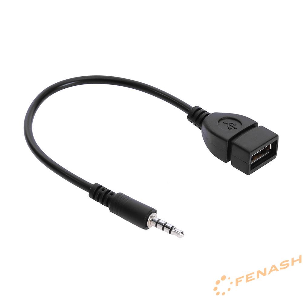 FE 3.5mm Male to USB 2.0 Female Car AUX Stereo Audio Adapter Cable