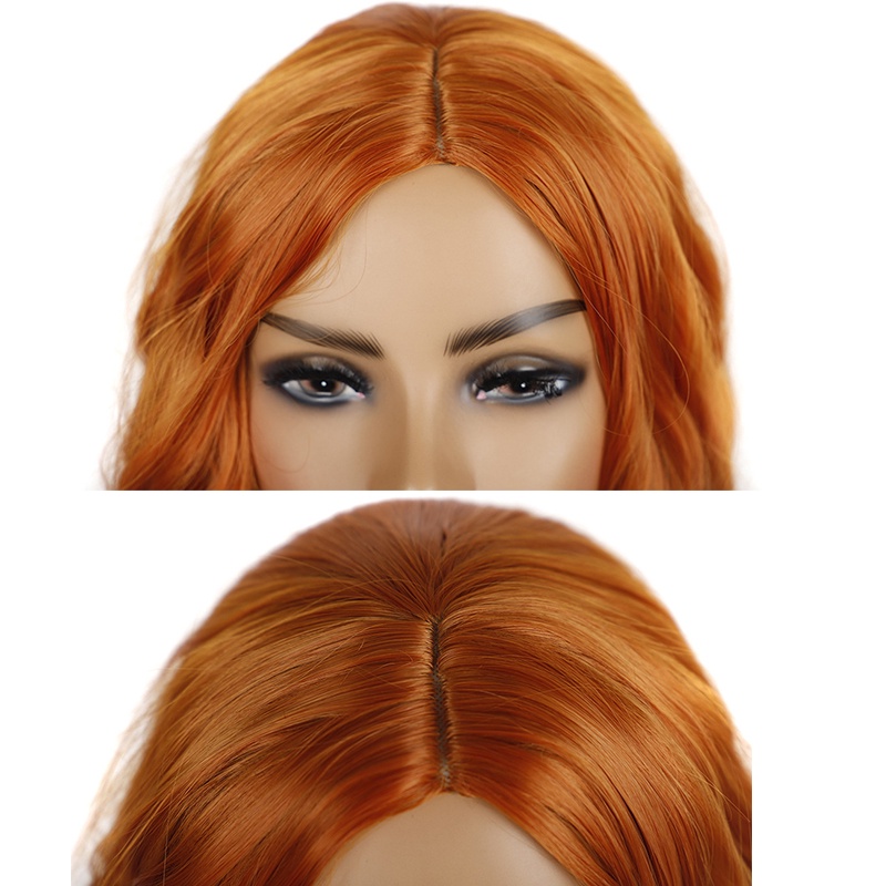 Tóc giả xoăn dài 24" màu cam thời trang nữ