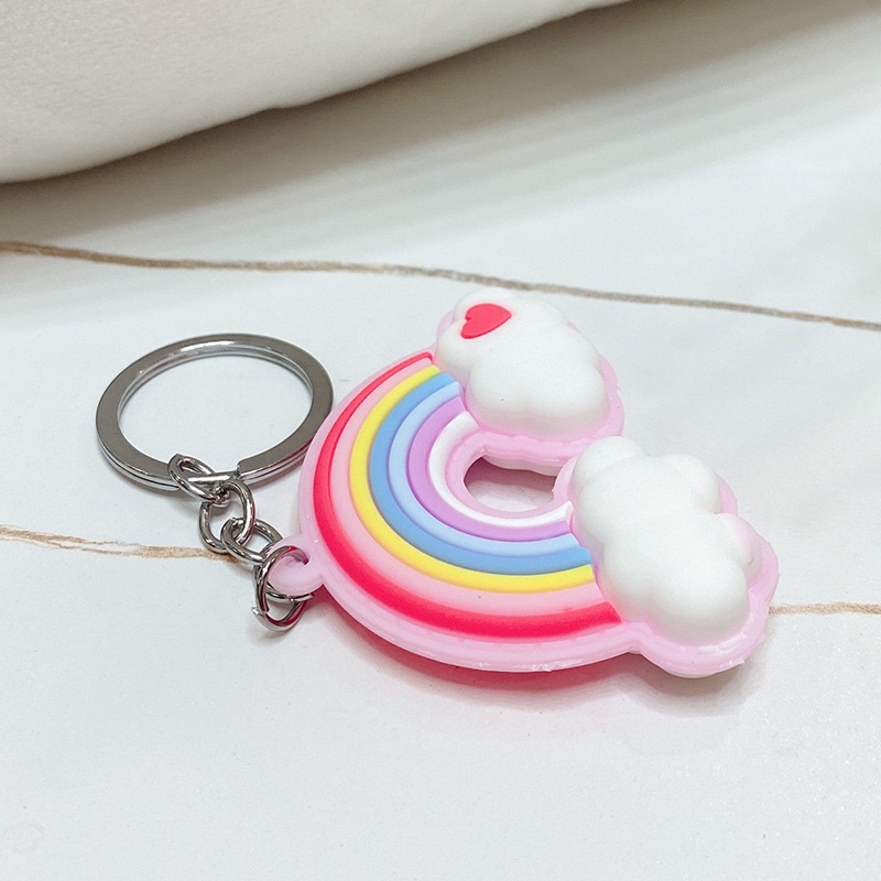 [ HCM ] Móc khoá  cầu vòng kèm đám mây cute dùng treo balo_ móc khoá