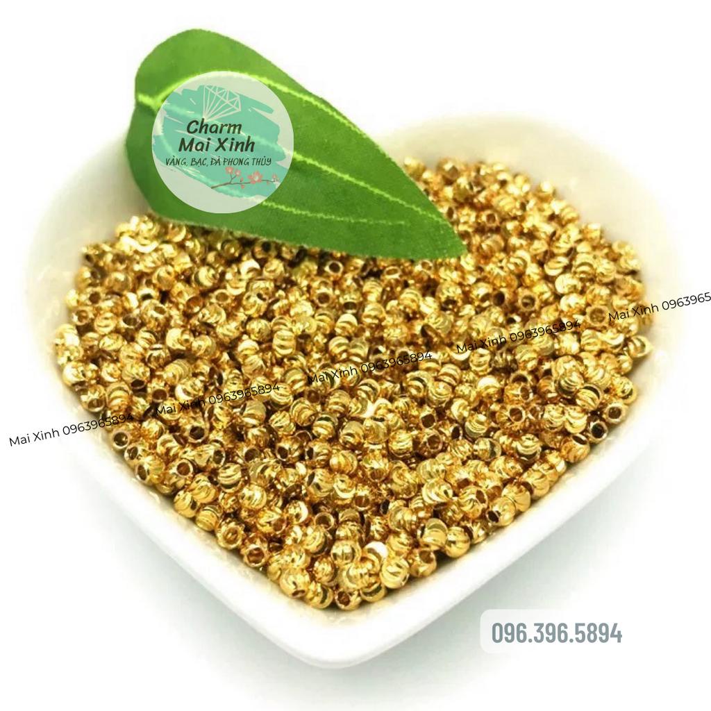 Bi Khía Xoắn Thẳng - Bạc & Vàng - Charm Phụ Kiện Xâu, Phối Vòng Tay Chuỗi Hạt Phong Thuỷ May Mắn Nam, Nữ