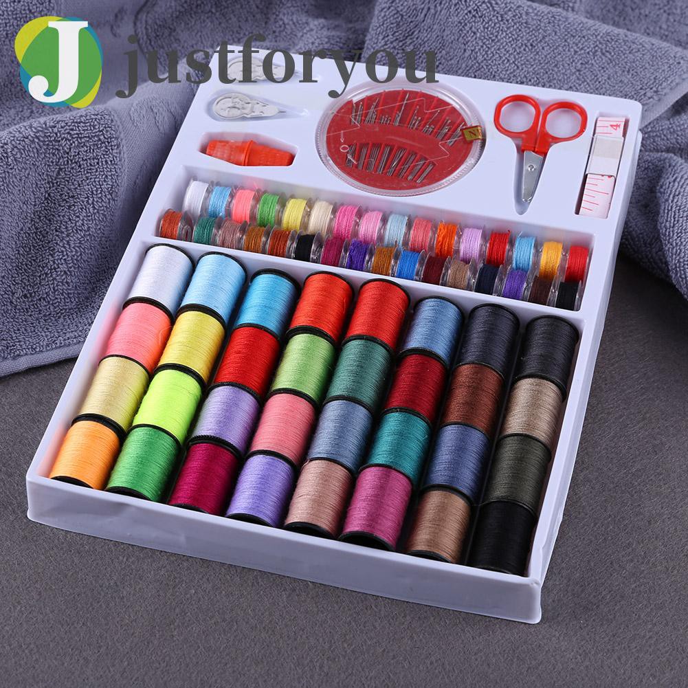 Justforyou2 100pcs Assorted Color Thread Set Embroidery Sewing Machine Spool Bobbin Kit