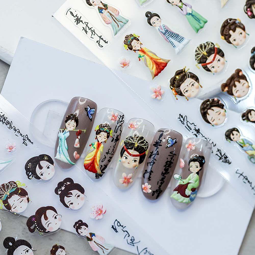 Miếng Dán Trang Trí Móng Tay Phong Cách Trung Hoa Cổ Điển
