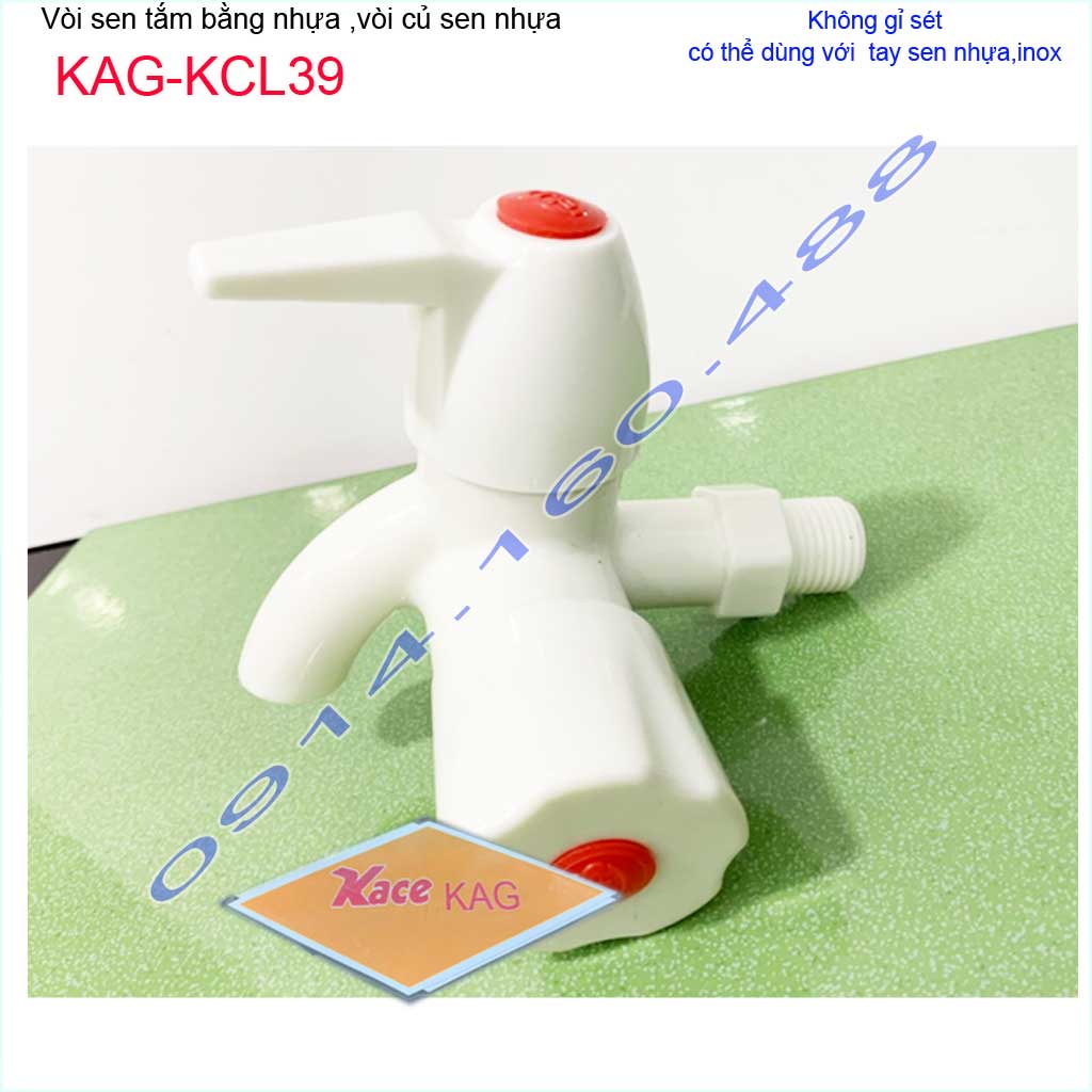 Củ sen lạnh nhựa KAG-KCL39, vòi sen nhựa 100% dùng vùng nước phèn không gỉ séc nước mạnh sử dụng tốt