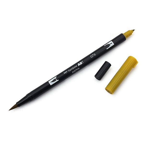 Bút lông cọ hai đầu Tombow ABT Dual Brush Pen - Brush/ Bullet - Green Ochre (076)