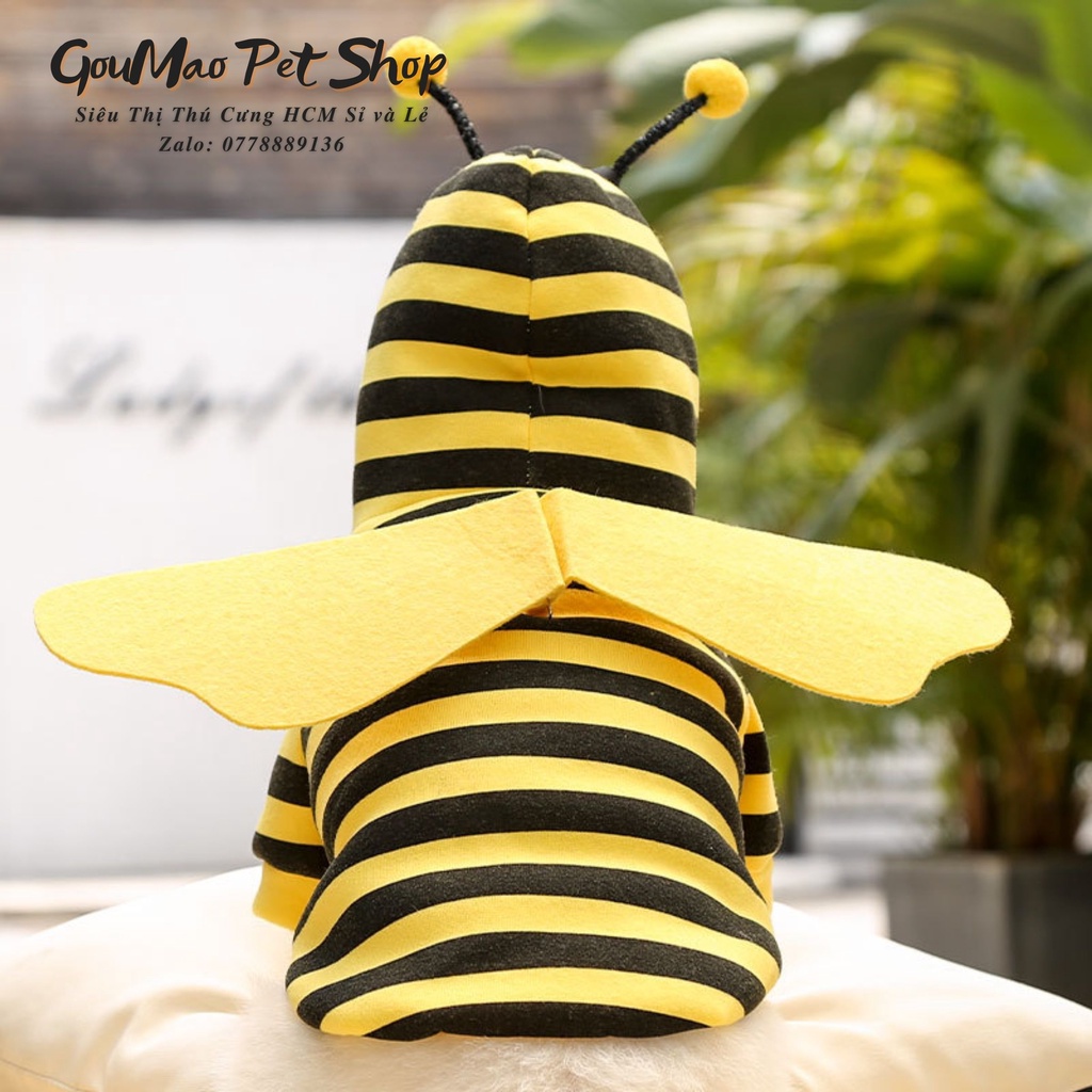 Áo hoodie con Ong Ong vàng dễ thương có nón cho thú cưng
