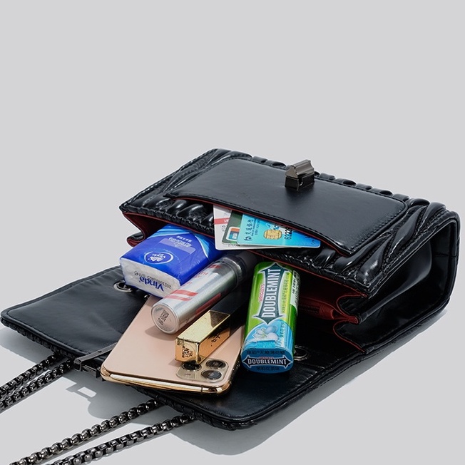 🌸Hàng Order🌸 Túi Xách Nữ CEEKAY Da Trơn Mềm Dập Vân Nắp Gập Khóa Gài Quai Xích Sang Chảnh Nữ Tính 🌸Hàng Quảng Châu