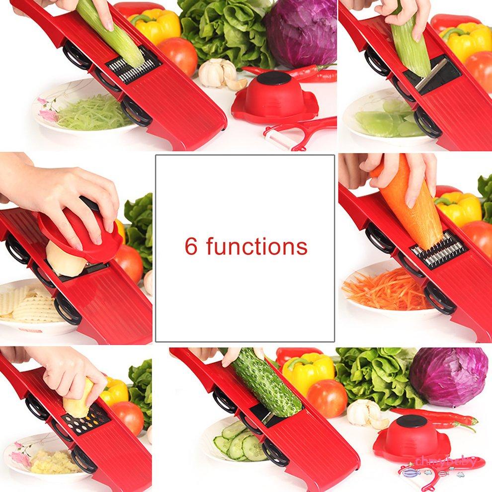 Máy cắt rau củ quả Mandoline Slicer với Lưỡi thép không gỉ Máy gọt khoai tây [8/17]