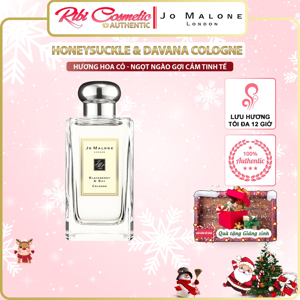 Nước Hoa nữ dầu thơm lâu Jo Malone Honeysuckle & Davana Cologne , lưu hương 6 - 8 giờ chính hãng 100% Ribi cosmetics .