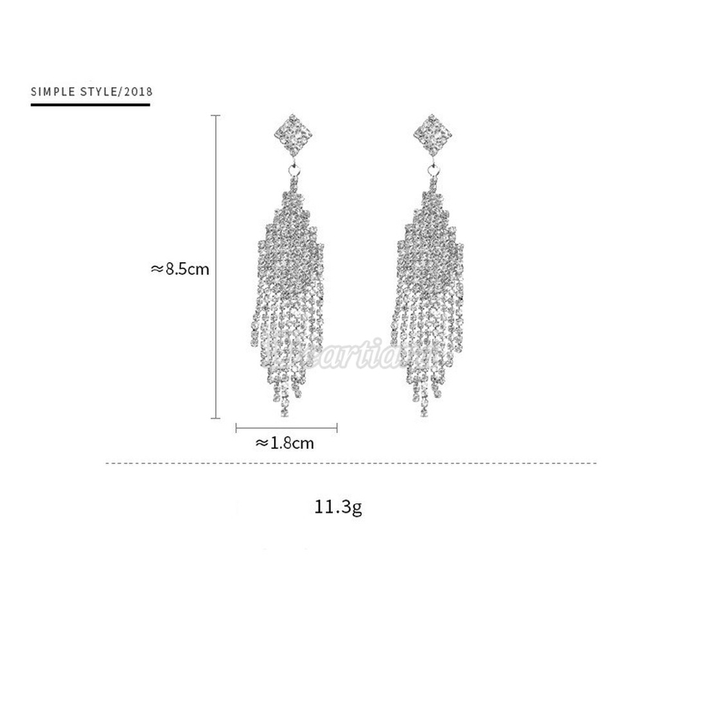 Bông tai mạ bạc 925 đính đá sang trọng cho nữ