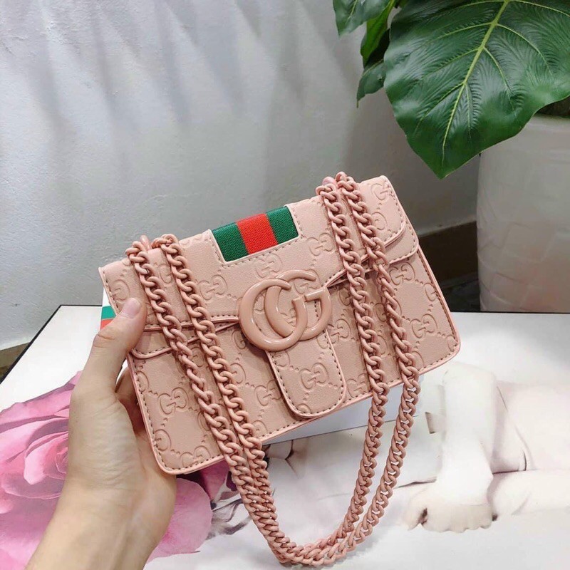 TÚI XÁCH NỮ TÚI ĐEO VAI DÂY XÍCH SỌC ĐEO CHÉO LOẠI ĐẸP 2 ĐÁY FORM CHUẨN CỨNG CÁP 3 MÀU T95