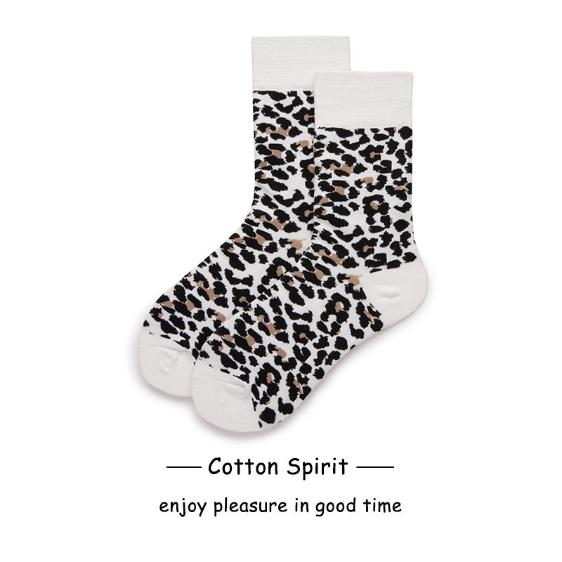 Tất Nam Nữ Cotton Cổ cao Vớ nam nữ cổ cao Thiết kế Cá tính dày dặn in hình họa tiết báo Xuân Thu