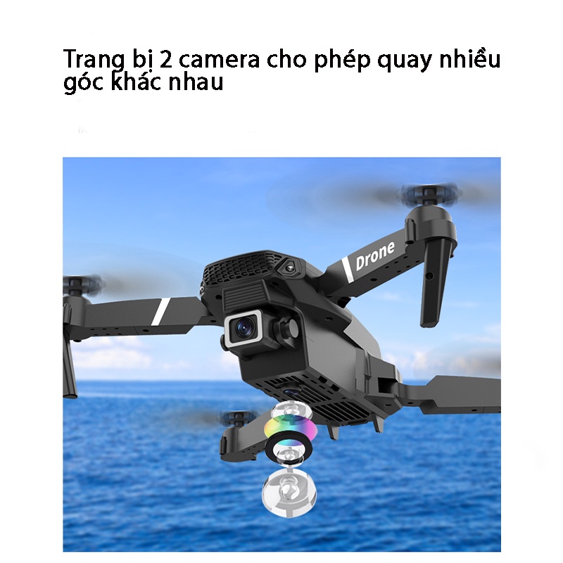 Flycam Mini, Giá Rẻ, Có Camera LS E525 PRO - Quay Phim, Chụp Ảnh Chất Lượng 4K, Pin 1800mA Cho Phép Bay Liên Tục 20P