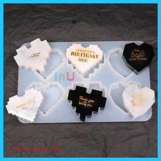 HCM - Khuôn silicon tim 3 mẫu đổ resin trang sức phụ kiện, làm kẹo socola trái tim