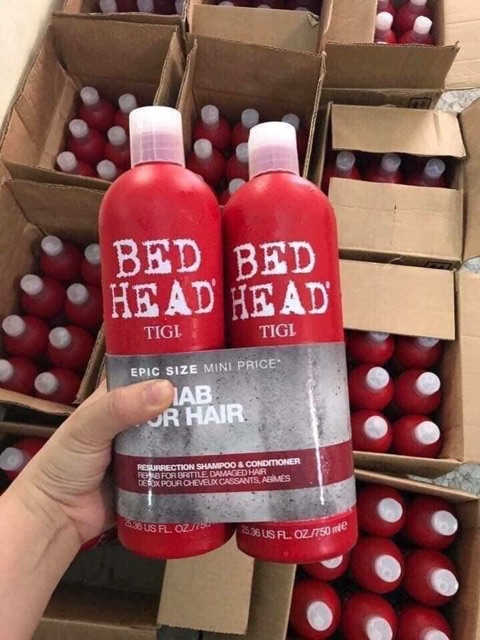 CẶP GỘI- XẢ TIGI BED HEAD MÀU ĐỎ SIÊU HOT(750ml/ chai)