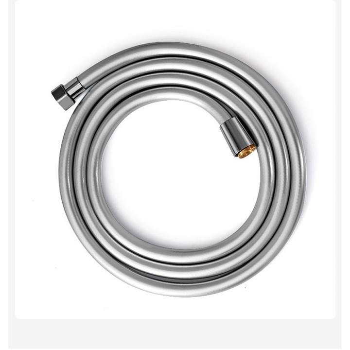 Dây cấp nước dùng cho vòi hoa sen, vòi xịt vệ sinh chất liệu PVC cao cấp màu xám trắng, chịu nhiệt tốt~ 150cm - QM.DS004