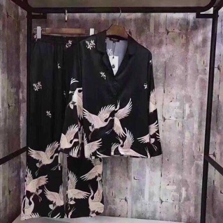 BỘ LỤA SATIN CHIM HẠC (DÀI)