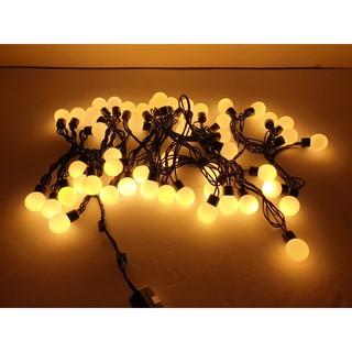 Dây bóng led trang trí trái chanh 5m - 50 quả bóng trắng bi trắng D25mm nhựa, ánh sáng vàng_ Điện gia dụng Hoàng Kim