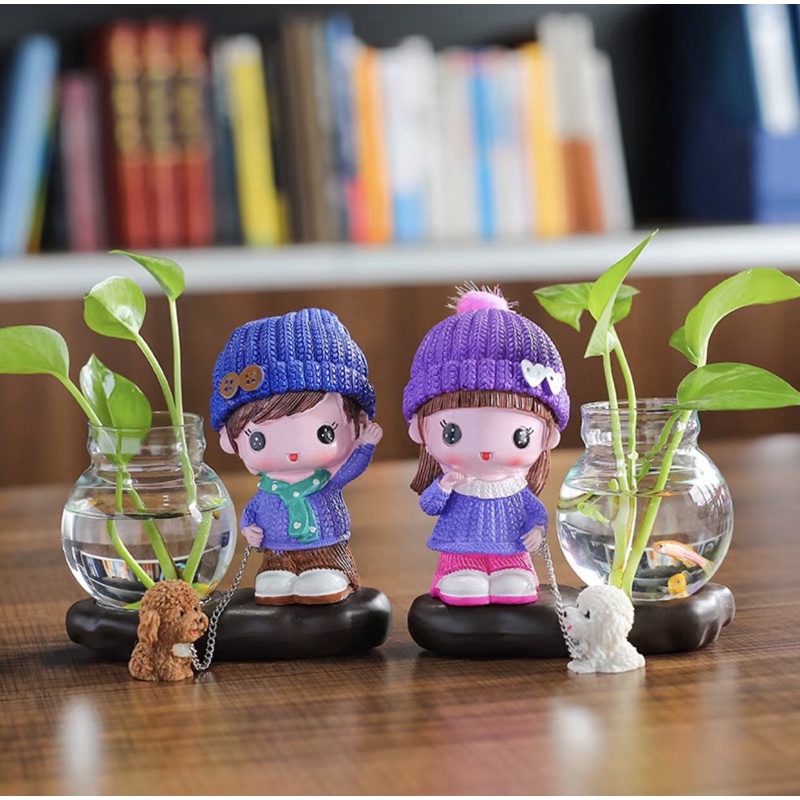 Chậu trồng cây thủy sinh mini, chậu thủy tinh để bàn