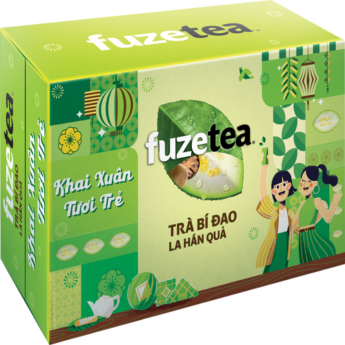 Thùng 24 lon Trà Bí Đao La Hán Quả Fuzetea Lon (320ml/lon x 24).