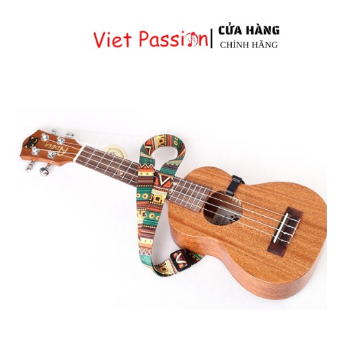 Dây đeo đàn ukulele Đen Trắng không cần đục thùng hàng loại 1 Viet Passion