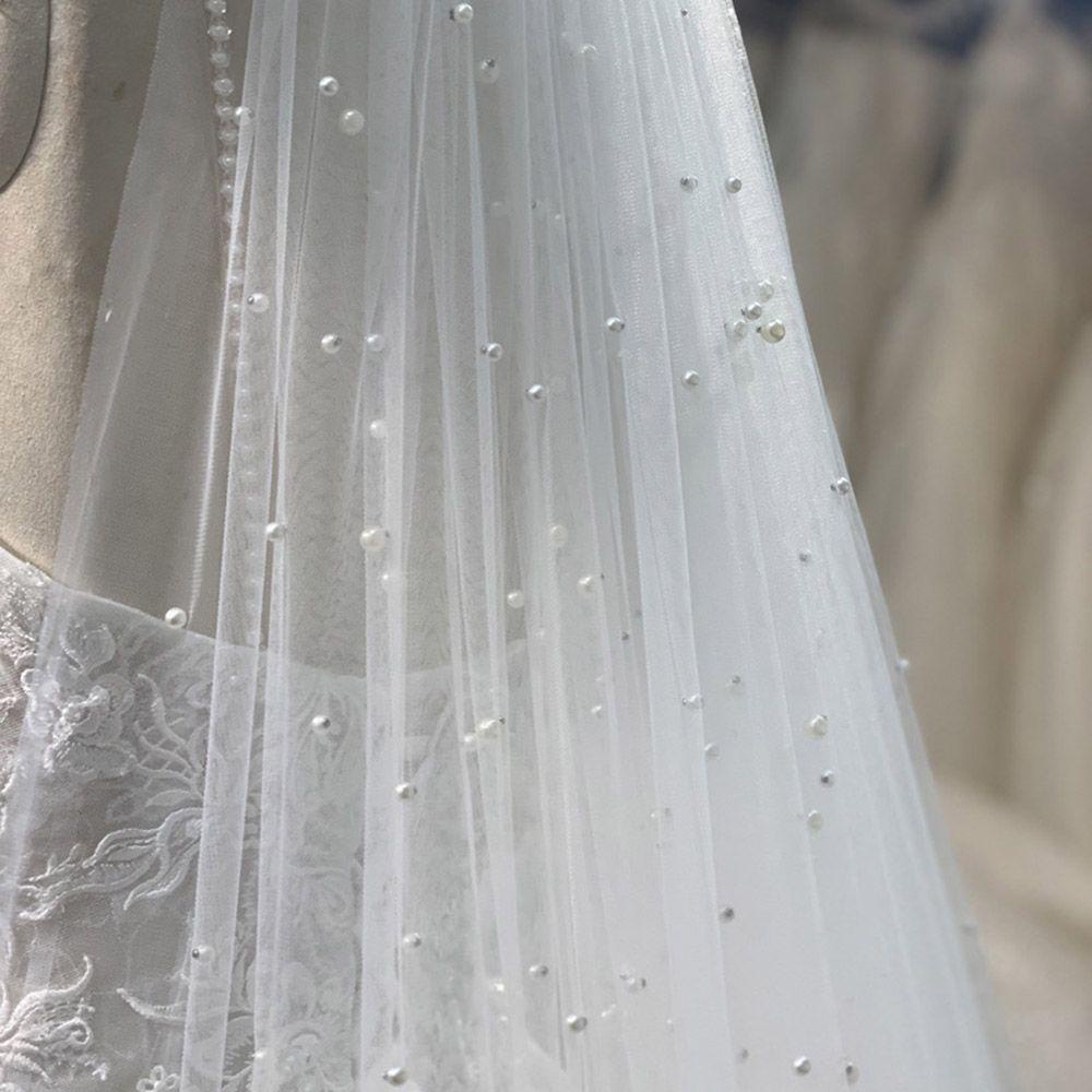 Moilyvn Mạng Che Mặt Hai Lớp Màu Trắng Ngà Ngắn Đơn Giản Thanh Lịch Kèm Lược Cài