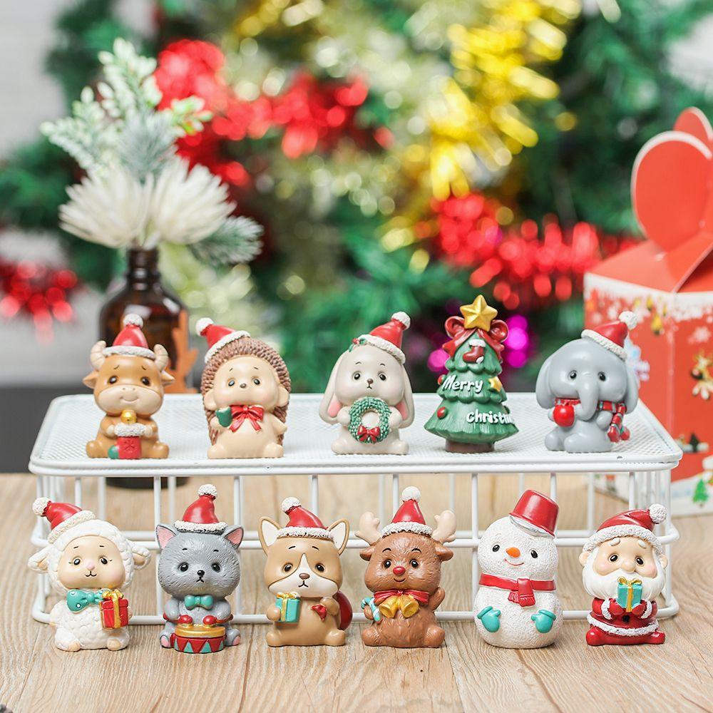 Mô Hình Ông Già Noel / Người Tuyết / Hươu Hoạt Hình Bằng Nhựa Resin