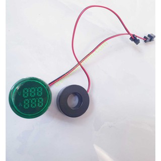 Đèn báo volt (vôn kế 20-500V) và ampe (ampe kế 0-100A) màn hình led (tròn)