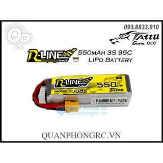 Pin Lipo Tattu R-Line 550mAh 3S 95C 11.1V Jack XT30