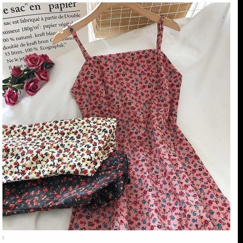 Đầm Hai Dây Ngắn Eo Cao In Họa Tiết Hoa Cổ Điển Thời Trang Mùa Hè Mới Dành Cho Bạn Nữ