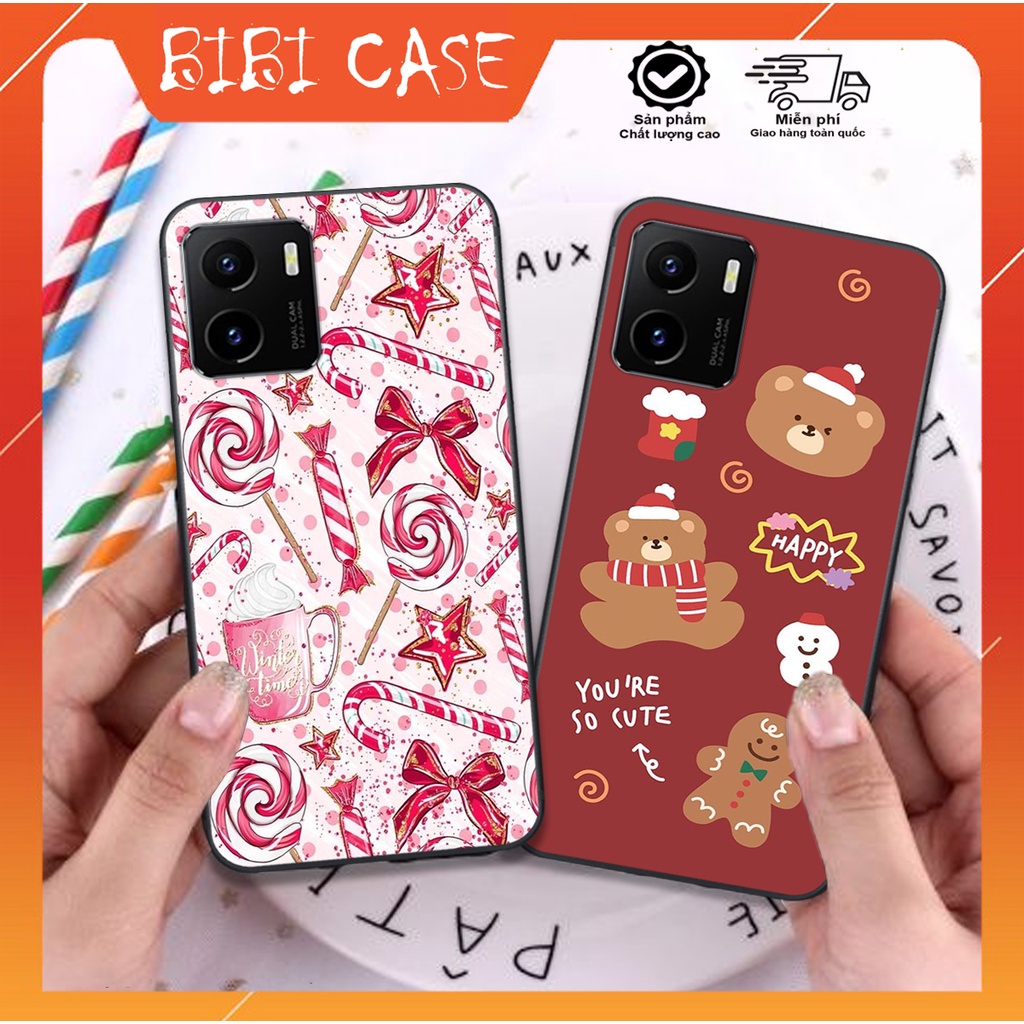 Ốp lưng Vivo Y15S bộ hình kẹo gậy, bánh quy NOEL cực cute, dễ thương