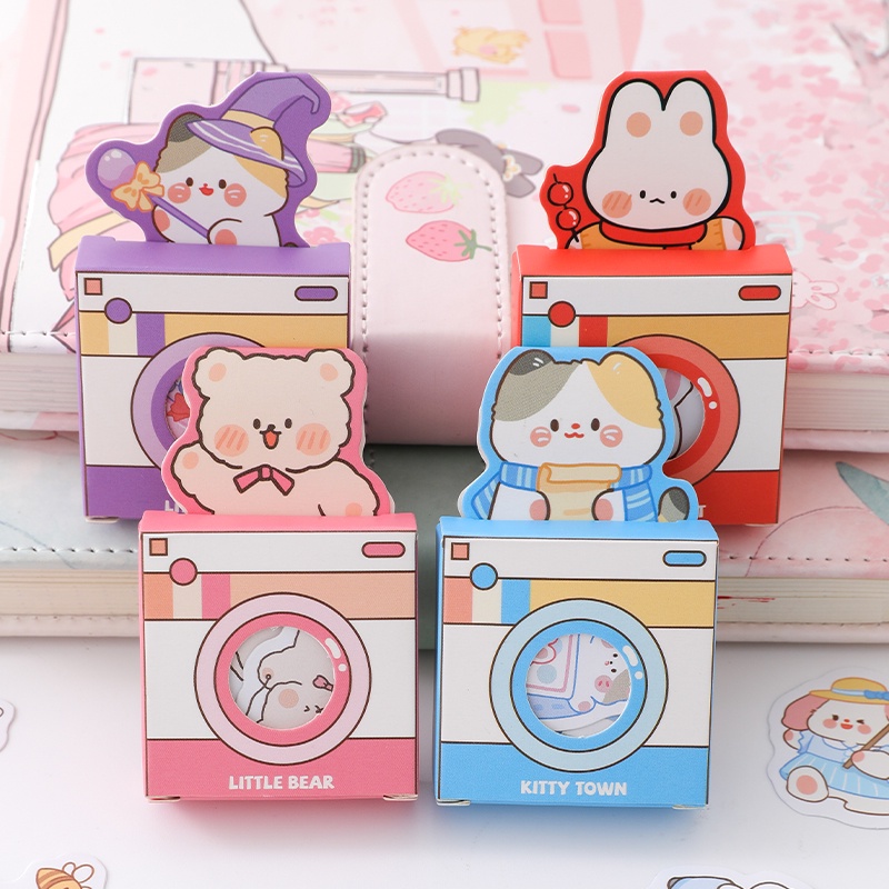 Hộp 46 Miếng Dán Họa Tiết Hoạt Hình Trang Trí Sổ Tay / Nhật Ký DIY