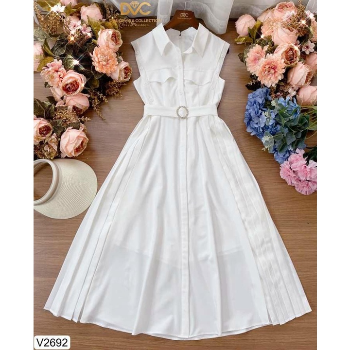 VÁY TRẮNG CHÉO HÀN SÁT NÁCH TÚI NGỰC V2692 - DOLCE VIVA COLLECTION