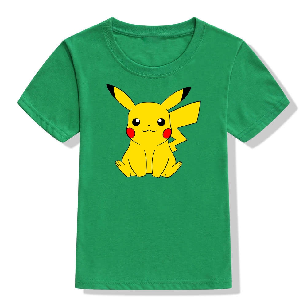 Áo Thun Tay Ngắn In Hình pikachu Dễ Thương Thời Trang Mùa Hè Cho Bé Trai Và Gái