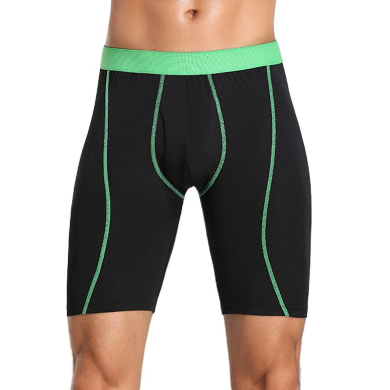 Xiangbao Quần Lót Boxer Lưới Thoáng Khí Lưng Thấp Dáng Dài Không Cần Bay Co Giãn Thể Thao Cho Nam