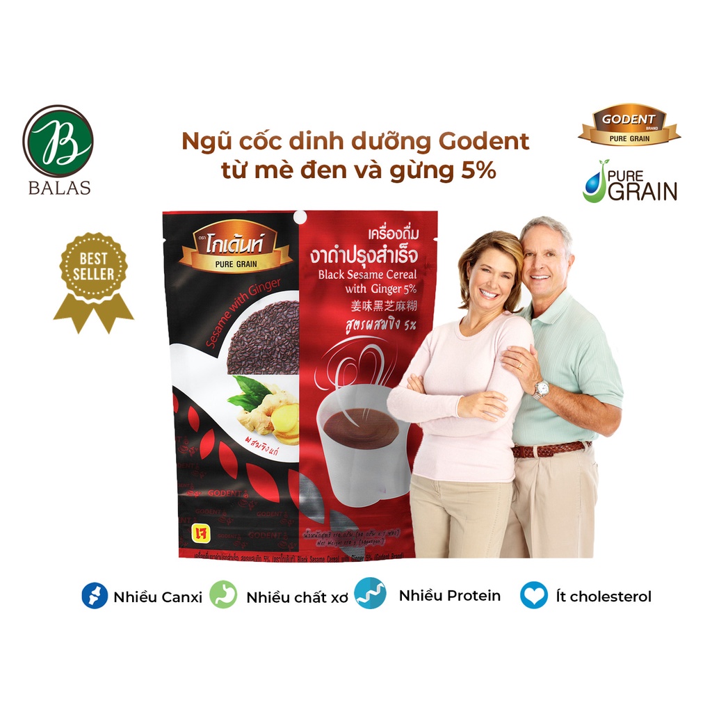 Ngũ Cốc Dinh Dưỡng Godent Từ Mè Đen Và Gừng - Túi 150g