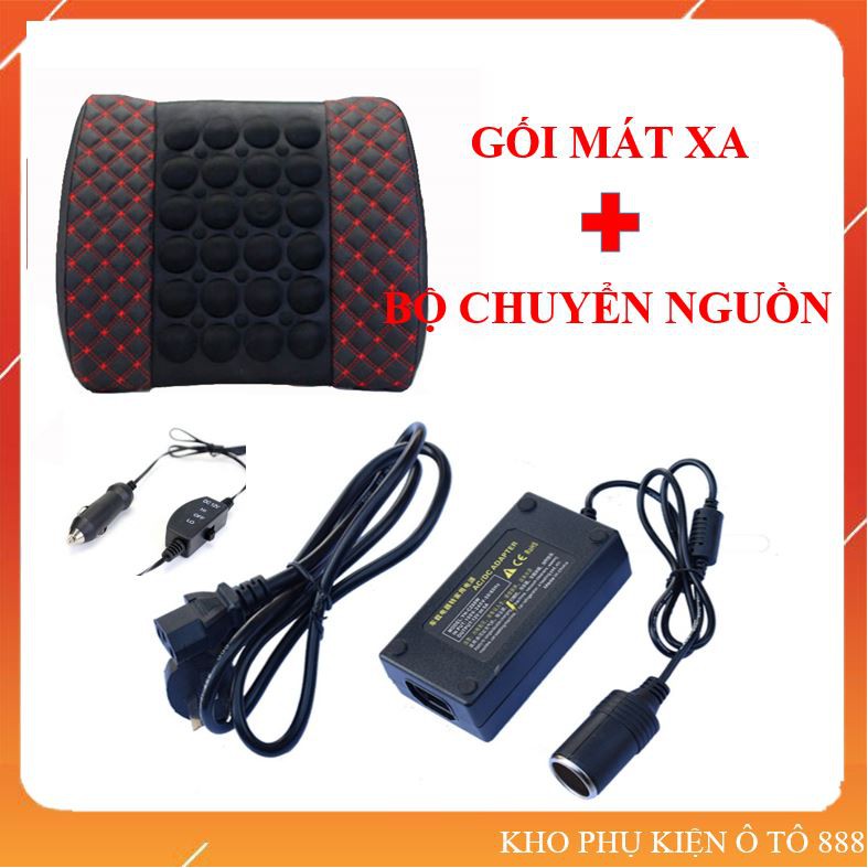 [ FREESHIP ] Gối MATXA Chống Đau Mỏi Lưng Bộ Chuyển Đổi Nguồn 220VAC- 12VDC 60W Tẩu Sạc Ô Tô