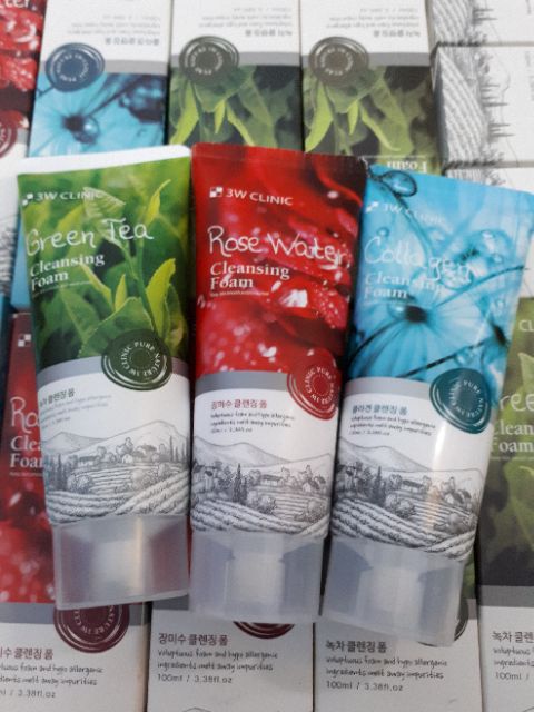 ☆SỮA RỬA MẶT 3W CLINIC COLLAGEN,TRA XANH ,GẠO,HOA HỒNG | BigBuy360 - bigbuy360.vn