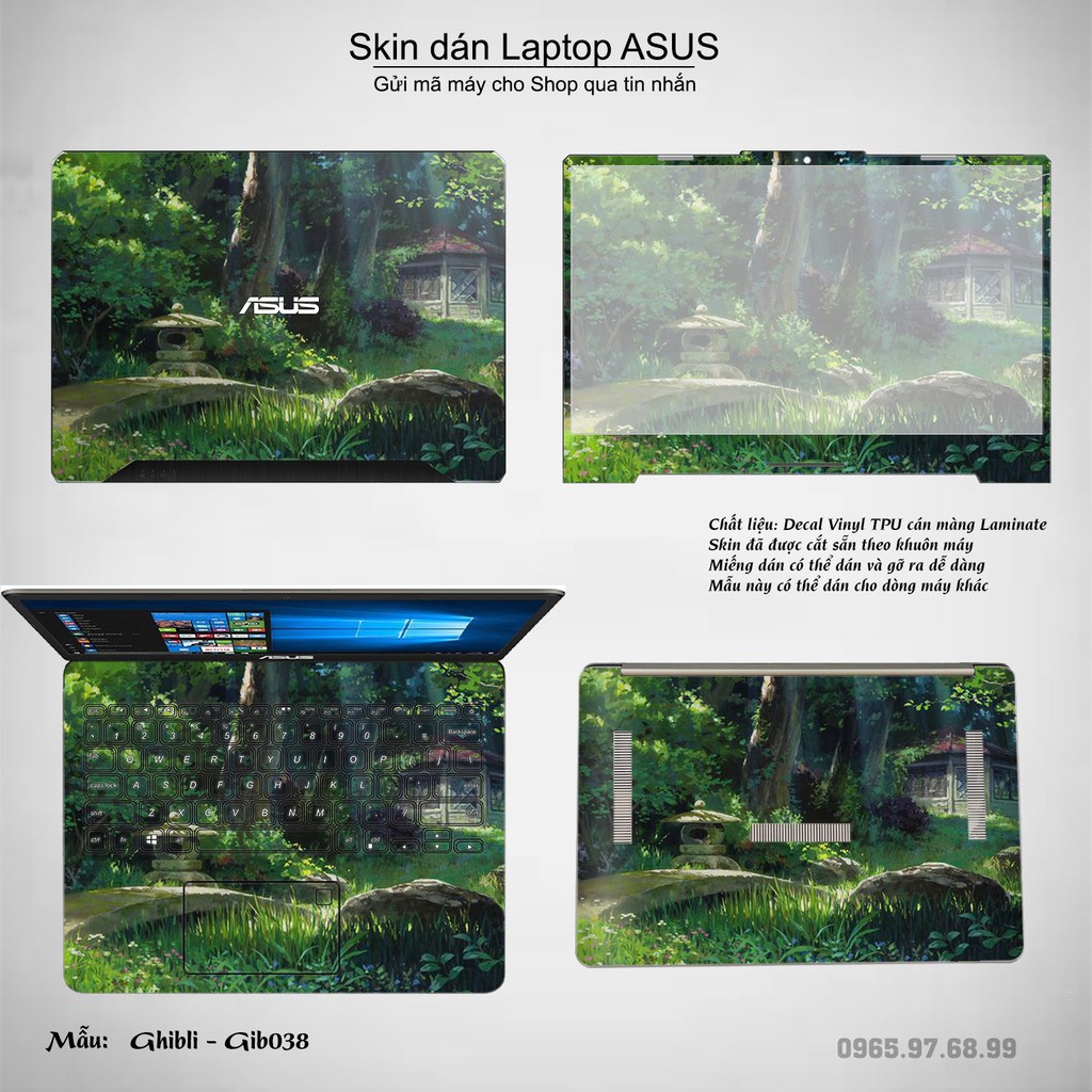 Skin dán Laptop Asus in hình Ghibli Nhật Bản (inbox mã máy cho Shop)
