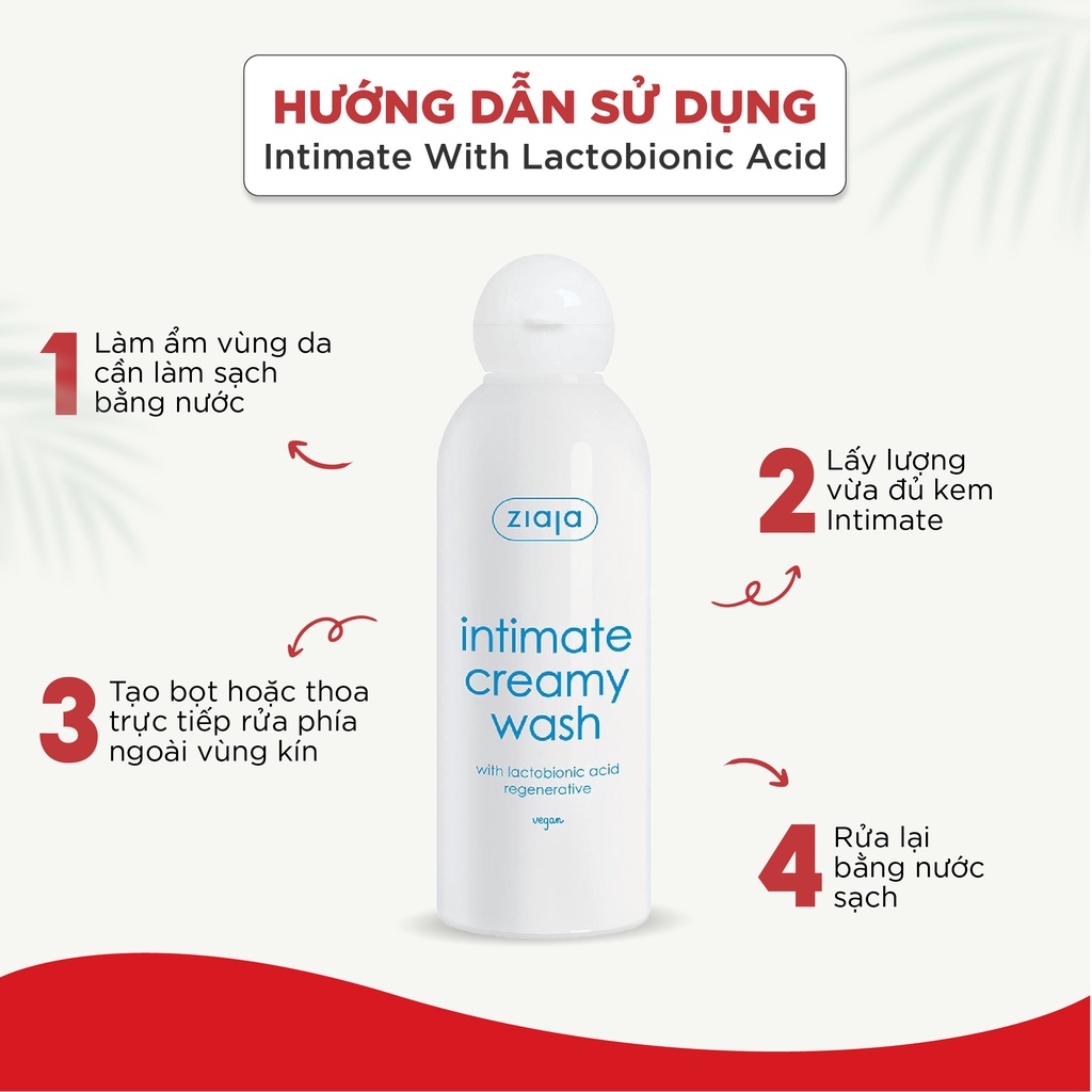 Dung dịch vệ sinh phụ nữ Intimate Ziaja bổ sung Lactobionic Acid ngăn ngừa lão hóa, gia tăng độ đàn hồi 200ml